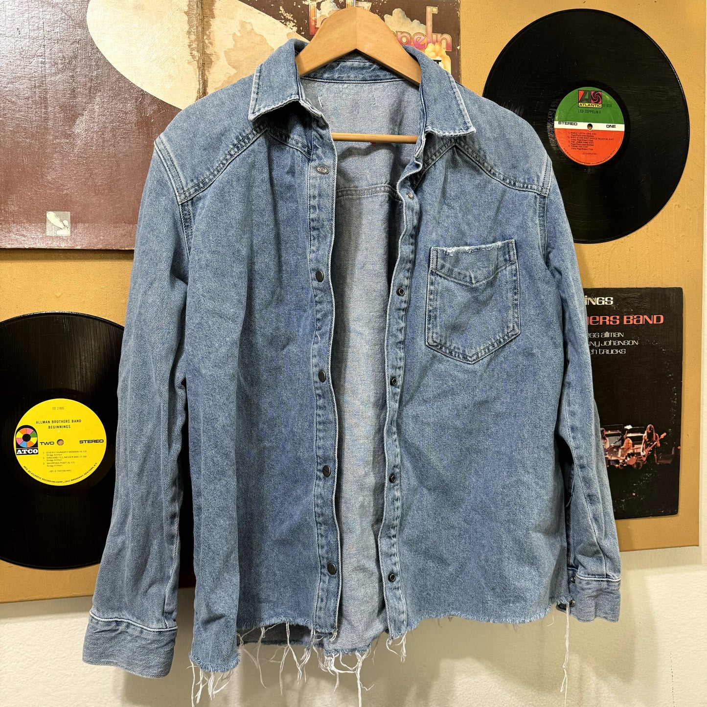 Frayed Jean Button Up