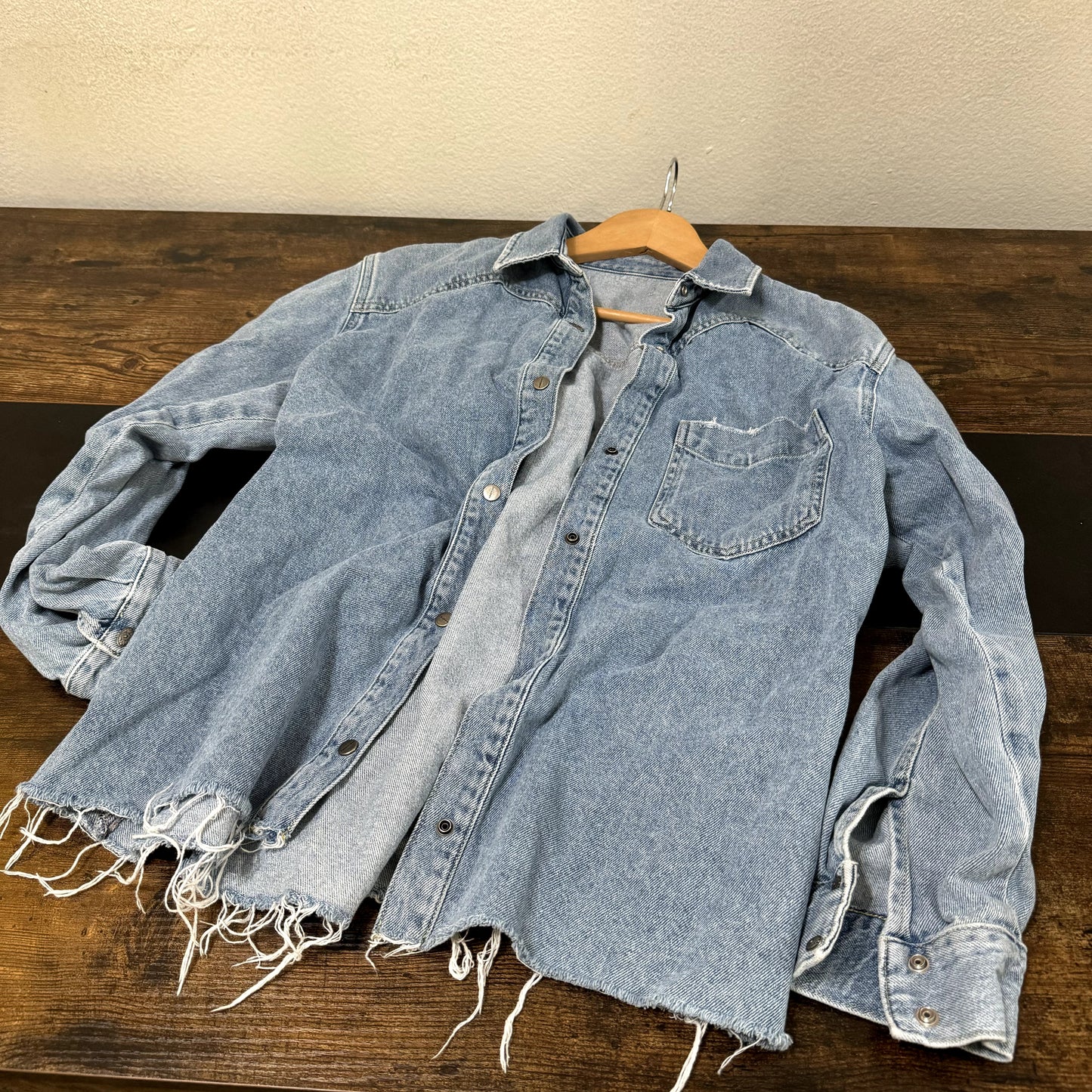 Frayed Jean Button Up